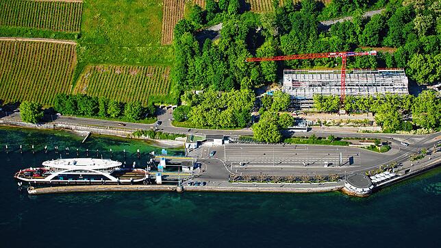 Bild : Neues Parkdeck in Meersburg aus der Vogelperspektive betrachtet