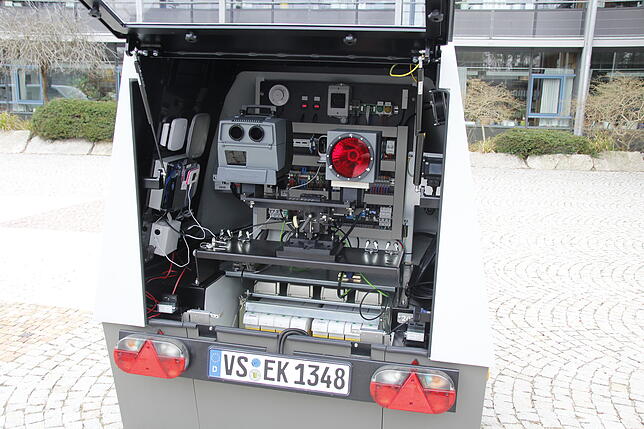 So sieht es im Innern des Enforcement Trailers aus. Die Aufnahme entstand bei der Vorstellung im Jahr 2019.