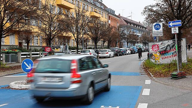 Fahradstrasse an der Petershausener Strasse und Jahnstrasse und Moltkestraße in Konstanz 2021 Bild: Oliver Hanser