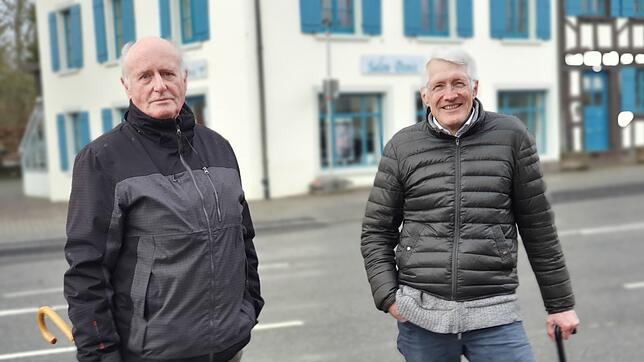 Sven Martin und Alexander Gebauer von der Bürgervereinigung Allmannsdorf-Staad (BAS) beim Rundgang durch Allmannsdorf im Februar. Da war ...