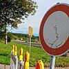 Abgesperrt, aber gearbeitet wird augenscheinlich nicht. Wie hier beispielsweise am Dienstag.