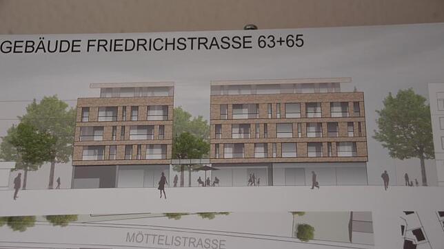 Dieser Entwurf sieht zwei Gebäude vor mit Ladenflächen vor. Bild: Kerstin Mommsen