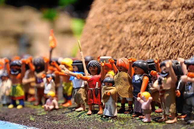 Bild 2: Als sich Kelten und Römer zur Seeschlacht trafen: In Konstanz wird dieser Teil der Geschichte des Bodensees mit Playmobil-Figuren nachgestellt