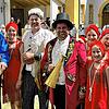 Drei Bürgermeister spielen im Freilichttheater „Die Schwarze Rose“ in Riedern am Wald mit (von links): Thomas Kaiser (Häusern), Marcel ...