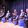 Die Landwirte Stefan Leichenauer, Karl-Heinz Mayer, Kerstin Mock und Andreas Deyer diskutierten auf der Bühne des Bürgerhauses Adler ...