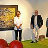 Mit einer Vernissage wurde die Ausstellung von Evelin Schertle im Schwarzwaldhaus der Sinne in Grafenhausen eröffnet. Von links: ...