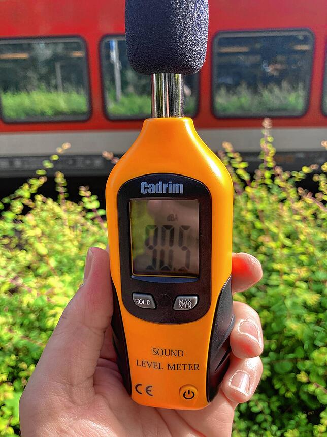 Messung des RE von St. Georgen nach Villingen um 9.03 Uhr am Donnerstag, 22. Juni.
