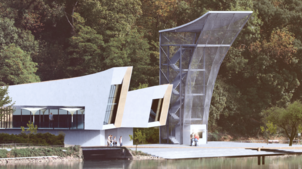Rheinpromenade in der Zukunftsvision von Gilberto Cammisa, Christian Burkhard und Stefan Vatter. Visualisierung: Schauwerk