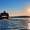 Der Sonne hinterher: Die Fähre auf dem Weg von Meersburg nach Konstanz. Wenige Stunden zuvor bot sich (noch an Land) ein ganz anderes ...