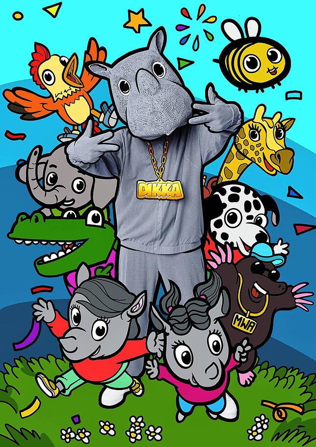 Rhinozeros Dikka rappt am 11. Juli bei einem Open-Air-Konzert im Fallenbrunnen.
