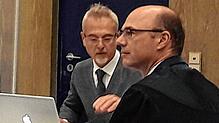 Mark Stöhr (rechts) aus Villingen-Schwenningen ist einer der beiden Strafverteidiger von Christoph Hess. Links im Bild sein Kollege ...