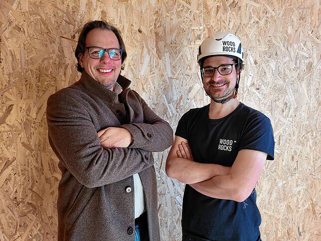 Die Köpfe hinter dem Projekt: Nathanael Over, Geschäftsführer der Hoffnungsträger Projektentwickler GmbH, sowie Bauleiter Jakob Fischer ...