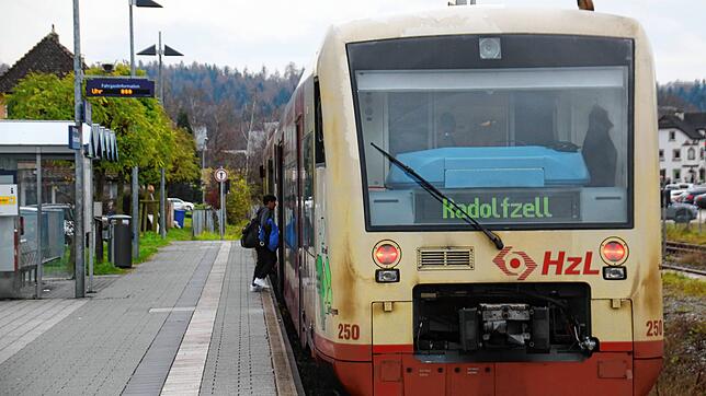 Ein Seehäslezug im Bahnhof von Stockach. Seit Beginn dieses Jahres beschwerten sich Fahrgäste immer wieder über Verspätungen auf der ...