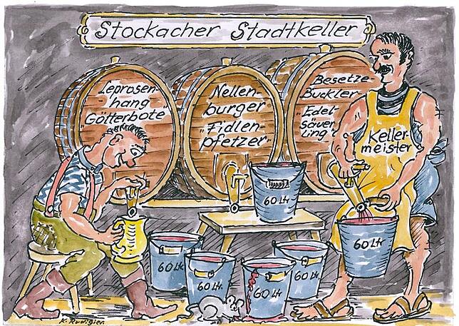 Diese Illustration gehört zu einer Geschichte über den Wein, der in Stockach um 1799 produziert wurde. Bild: Karl Rudigier