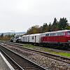 Ein seltener Anblick auf den Gütergleisen am Bahnhof Lauchringen – ein Spezialtransportwagen mit Transformator.