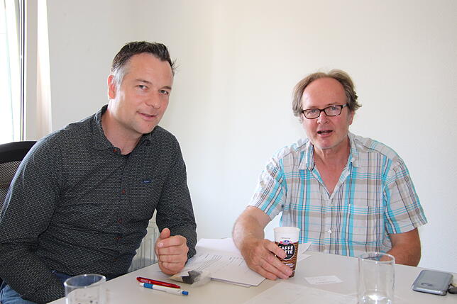 Georg Schulthess, Liegenschaftsverwalter, und Joachim Tillmanns, Eigentümer von Haus Steinegg in Wiesendangen.