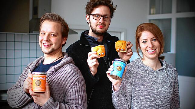 Die Gründer des Konstanzer Start-ups Knödelkult (v. re.): Janine Trappe, Felix Pfeffer und Matthias Helmke.