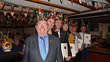 Hochkarätige Verbandsehrungen nahm Vizepräsident Otto Gäng (vorne) bei Birgit Beck, Hardy Frick, Petra Klökler, Georg Marbeiter, ...