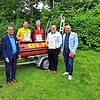 Sie feierten gemeinsam 50 Jahre DLRG-Ortsgruppe Engen: Der Engener Bürgermeister Frank Harsch (von links), Jürgen Keck vom DLRG Bezirk ...