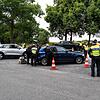 Bundespolizei und Grenzschutz kontrollieren auf der A40 in Nordrhein-Westfalen bei Straelen Fussballfans auf ihrer Einreise nach ...