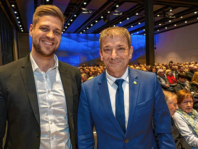 Aaron Ulmann von der Immokanzlei Kreuzlingen und Attila Wohlrab, Präsident des Arbeitgeberverbandes Kreuzlingen.