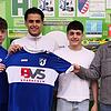 Neues Trio: (Von links) Nico Weißenberger, Abdul Ehad Demirdal und Luca Schupp mit Sportchef Felix Uhl.