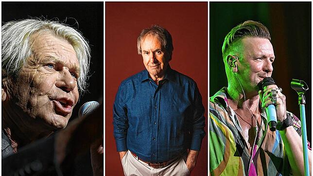 Drei der Musiker, die 2024 im Milchwerk in Radolfzell spielen werden (von links): Matthias Reim, Chris de Burgh und Ben Zucker.
