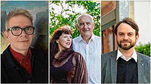 Tobi Dahmen (von links) erzählt die Geschichte seiner Familie, Liane und Norbert Fitzke singen „con emozione“ und Andreas Anton erklärt ...