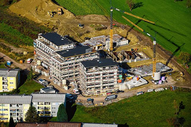 Es wächst und wächst: Das Großprojekt der Baugenossenschaft Nördlich Hildegardring in Überlingen.