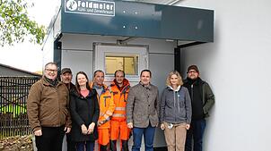 Bei der Eröffnung der neuen Verwahrstelle in Hohentengen (von links): Thomas Bendel (Hegering Klettgau), Edgar Egge (Jäger und ...