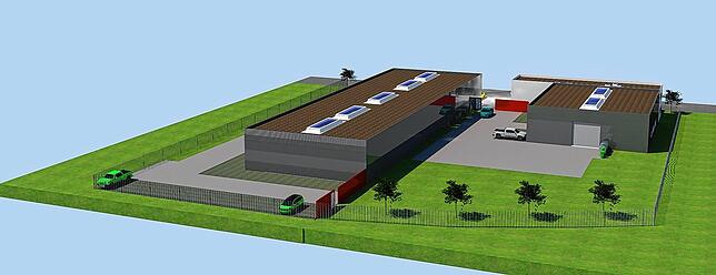 Ein Verwaltungsgebäude mit Werkstatthalle (rechts) sowie eine weitere große Halle will die Formel D Group im Immendinger Gewerbegebiet ...