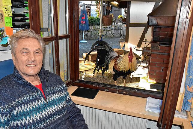 Seniorchef Anton Bihler und Gockel Johann sind froh, dass auch andere Erna ins Herz geschlossen haben und sie nun bald wieder nach Hause ...
