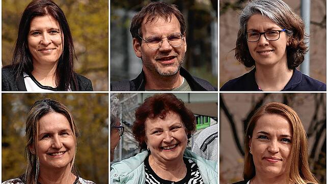 Sie sind bereit für die Einzelfallbetreuung von ukrainischen Flüchtlingen, im Uhrzeigersinn ab oben links: Yvonne Eberhard, Gerhard ...