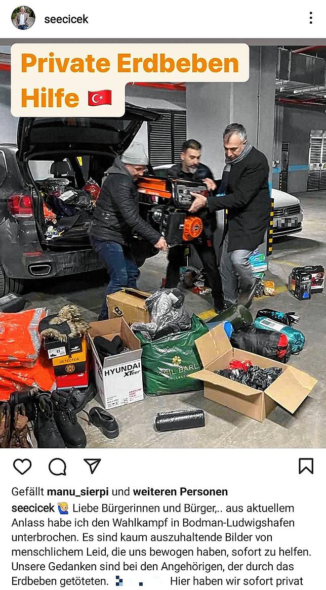 Fatih Cicek unterbricht den Wahlkampf in Bodman-Ludwigshafen.