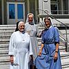 Sie kommen einfach nicht ins Schwitzen: Schwester Franziska, Josefa und Dorothea-Maria vom Kloster Hegne.