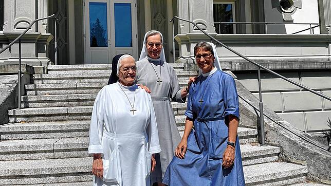 Sie kommen einfach nicht ins Schwitzen: Schwester Franziska, Josefa und Dorothea-Maria vom Kloster Hegne.