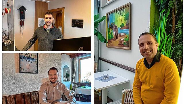 Johannes Dury (links oben), Lindenhof in Bräunlingen, Michael Preis (links unten), Flair Hotel Grüner Baum Donaueschingen, und Mohamed ...