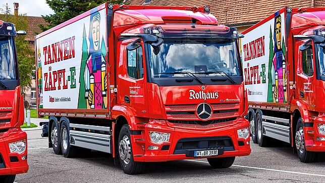 Elektrisch und emissionsfrei: Einer der Elektro-Lastwagen im Fuhrpark der Rothaus-Brauerei.