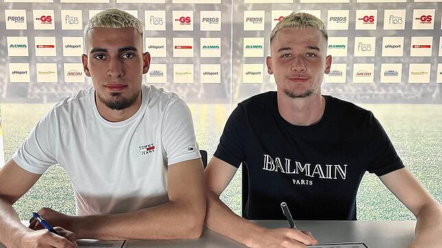 Französische Neuzugänge: Maxime Foulon (links) und Ryan Hertrich (rechts) haben beim FC 08 Villingen unterschrieben. Bild: Verein