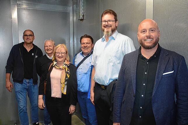 Sie besichtigten das Blockheizkraftwerk der Stadtwerke Bad Säckingen (von links): Heiko Strittmatter und Harry Runge von den ...