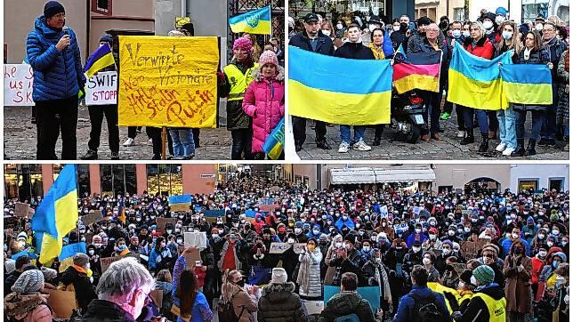 Bei mehreren Friedensdemos in der Region zeigten Hunderte Menschen ihre Solidarität mit der Ukraine.