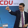 Der bisherige NRW-Ministerpräsident und CDU-Spitzenkandidat für die Landtagswahl in Nordrhein-Westfalen, Hendrik Wüst, bei der Wahlparty
