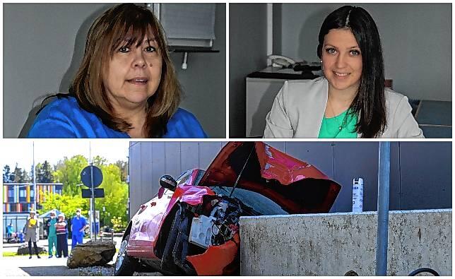 Bei einem schweren Unfall kamen am Häfler Klinikum Mitte des Jahres zwei Menschen ums Leben. Dr. Sabine Merz (links) und Maria Miller ...
