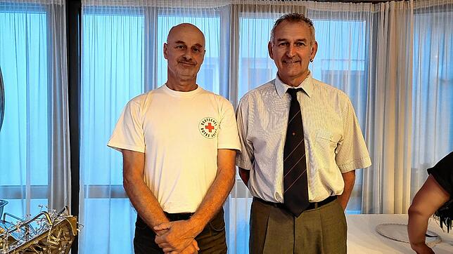 Sie bilden das neue Führungsduo des DRK-Ortsvereins Schwörstadt (v. l.): Martin Weigel (stellvertretender Vorsitzender) und Jürgen ...