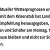 Screenshot der Mitteilung des Landratsamtes Waldshut am Sonntag, 9. Februar 2020.