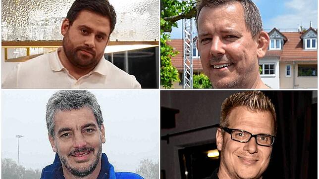 Christopf Hafen (SV Bermatingen), Jens Neumann (Stadtkapelle Markdorf), Markus Kieferle (SC Markdorf) und Thomas Rauber (FC Klufern, von ...
