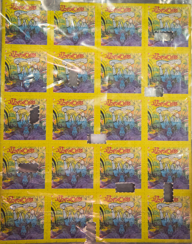 Von der Polizei im vergangenen Sommer beschlagnahmte LSD-Trips.