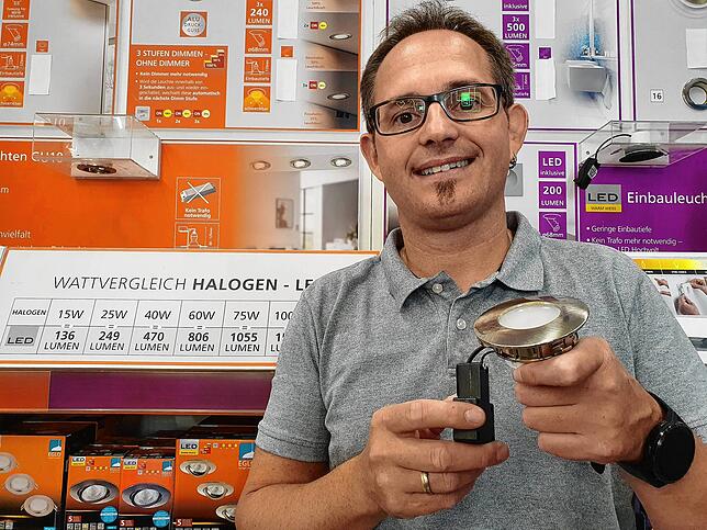 Licht nur mit LED-Leuchten, sagt Tobias Bacher, Geschäftsführer der Energieagentur Schwarzwald-Baar-Heuberg.