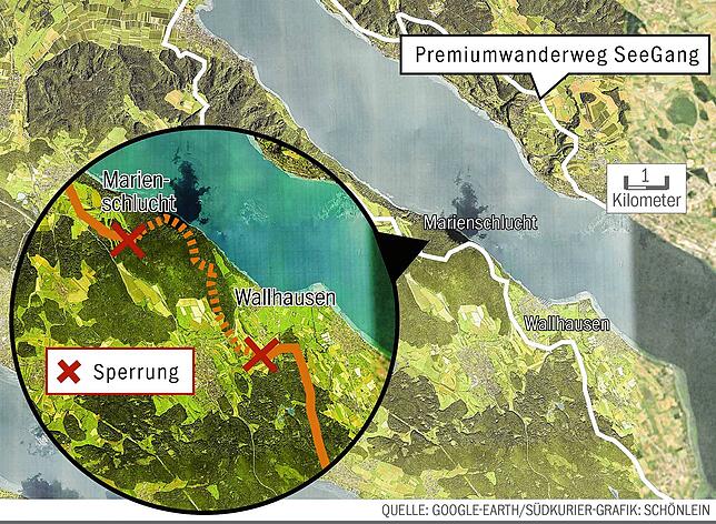 Sowohl die zweite Etappe des Premiumwanderwegs Seegang als auch der Uferweg zwischen der Anlegestelle Marienschlucht und Wallhausen sind ...
