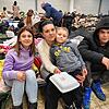 Eine ehemaliger Einkaufsmarkt dient in der Nähe der polnischen Stadt Radymno als Unterkunft für die Flüchtlinge aus der Ukraine.